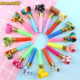 1020PCS Colorful Stripes Party Blower Blowout Horn Whistle Noise Maker for Children Birthday Party Supplies Pinata Gift Party 240430
