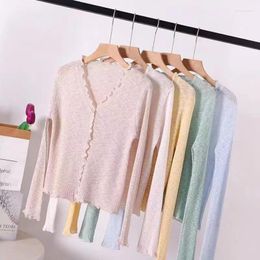 Jackets Delivery Long Sleeve Knitwear Cardigan Sweater Young Girl Students Spring Summer Thin Sweet Knitted Fashion Coat