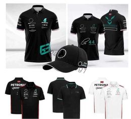 Motorcycle clothing F1 racing polo summer new lapel body shirt the same style give away hat white or black