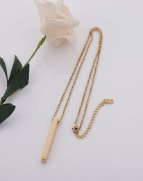 100 Stainless Steel Blank Bar Necklace For Engrave GoldSilver Color Metal Name Plate Necklaces Mirror Polished Whole 10pcs5952211