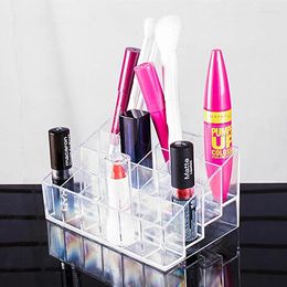 Storage Boxes Cosmetic Organizer Convenient Organized 24 Grids Versatile Use 7 7.8 4cm Stylish Design Acrylic Lipsticks 200g