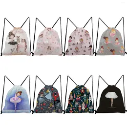 Backpack Gym Travel School Bag Outdoor Female Ballet Art Girl Fashion Print Backpacks For Students Shoes Bags Portable Practical