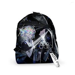 Backpack Harajuku Land Of The Lustrous Backpacks Boys/Girls Pupil School Bags 3D Print Keychains Oxford Waterproof Cute Small