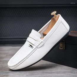 Casual Shoes White Men's Slip-on Comfortable Classic Loafers For Men Crocodile