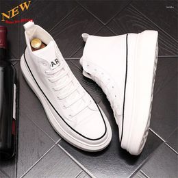 Casual Shoes Arrival White Leather Men Fashion Sneakers Hip Hop High Tops Board Chaussure Homme
