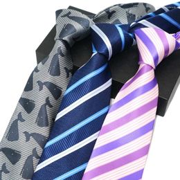 Bow Ties Classic Mens 8CM Jacquard Woven Striped Man's Neck Tie Casual Wear Luxury Neckties