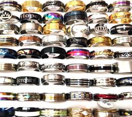 Bulk lots 30pcs Band BIG SIZE 19 20 21 22 23mm Men039s Stainless Steel Band Rings TOP MIX Fashion Whole Party Jewelry5358943