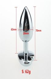 SML 3 Size heart shape metal anal plug butt plug anal dilator insert stopper anal sex toys for couple adult games7005182