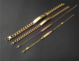 Stainls Steel Sier18K Gold PlatedRose Gold Colour Adjustable Link Cuban Chains Name Engraved Kids ID Bracelet5737887