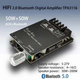 Amplifier ZK502C HIFI Stereo Bluetooth 5.0 TPA3116 Digital Power Audio Amplifier board TPA3116D2 50WX2 Stereo AMP Amplificador