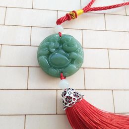 Keychains Retro Chinese Tang Suit Hanfu Waist With Hanging Ornaments Tassels Imitation Jade Pendant Buddha Statue Handmade Car Keychain