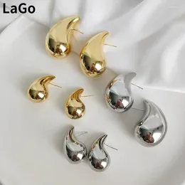 Stud Earrings Trendy Jewellery Three Size Silver Plated Gold Colour Teardrop For Women Girl Party Celebration Gift Accessories