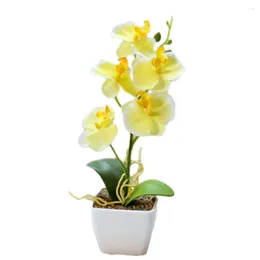 Decorative Flowers Artificial Flower Potted Plant 5-head Phalaenopsis Fake Small Bonsai