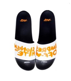 Fashion off Slippers White Um impressionismo de marca Poucos deslizantes de laranja deslizantes ZLH1822496