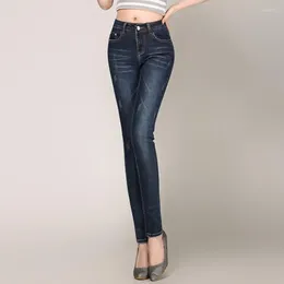 Women's Jeans Women With High Waist Elastic Stretch Female Washed Denim Skinny Pencil