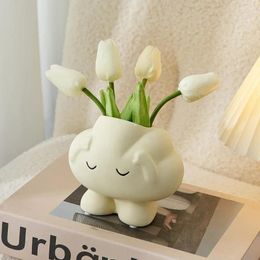 Vases Simple Flower Vase Creative Pots Home Gardening Decoration Cute Desktop Ornaments Makeup Brush Storage Pen Holders Gifts