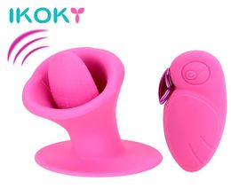 Ikoky Tongue Vibrator Suck Licking 10 Speed Nipple Clitoris Stimulator Oral Sex Massager Female Masturbator Sex Toys For Women Y193934266