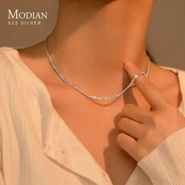 Pendant Necklaces Modian Dazzling Womens Simple Adjustable Necklace 925 Sterling Silver Luxury Brand Jewelry 2024 New Mode Accessories Q240430