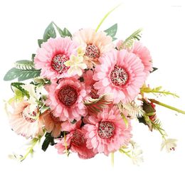 Decorative Flowers Durable High Quality Artificial Plant Flower Simulation Compact Exquisite Gerbera Home Decoration Lightweight Study