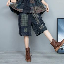 Women's Pants Age Reducing Plaid Long Sleeved Cropped Women 2024 Summer Loose Fitting Wide Leg Harem Pant LX809