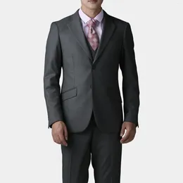 Men's Suits (Customized Sizes) Lead Grey Three-Piece Suit -Original Design For Formal Occasions Weddings Groomsmen Attire -High-End Fabric