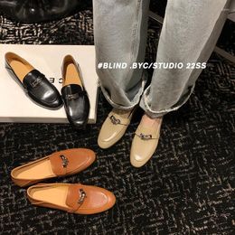 Casual Shoes Fashion Loafers Women High Quality Real Leather Round Head Low Heel Soft Sole Daily Light
