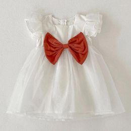 Girl Dresses 0-4Years Summer Baby Dress For Girls Big Bows Born Infant Cotton Princess Birthday Wedding Clothes