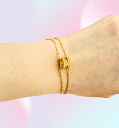 Bracelet gold bangle bracelets for mens women Luxurys Never Fading Stainless Steel Simple Logo Letter Pendant silver Plated Classi5446844