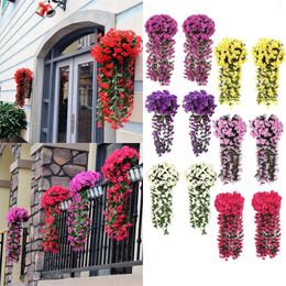 Decorative Flowers Artificial Hanging For Outdoor 2 Pack Violet Plant & Home Wedding Garden Yard Wisteria Decorations