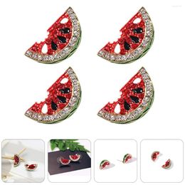 Stud Earrings 2 Pairs Rhinestone Watermelon Decor Jewlery Lady Beach