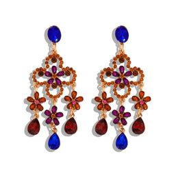 Dangle Chandelier Luxury Elegant Rhinestone Tassel Earring For Women Korea Charm Crystal Earrings Jewellery Bridal Bijoux Drop Delive Dhgh3