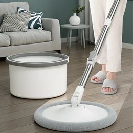Mop With Spin Bucket Clean Sewage Separation Floor Mop Household Hand Wash Free Window Washer Lazy Flat Mop 240422