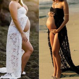 New Summer Couple Maternity Photography Props Maxi Maternity gown Floral Dress Fancy Shooting Photo Pregnants Dresses Plus Size X0705 322E