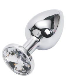 Large Size Metal Anal Plug Booty Beads Stainless SteelCrystal Jewellery Sex Toys Adult Products Butt Plug For Women Man8374299