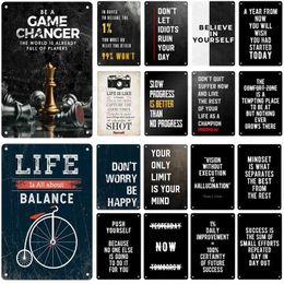 Metal Painting Inspirational Quotes Tin Painting Metal Signage Inspirational Posters Home Bedroom Gym Office Club Wall Art Decor Aesthetics New T240505