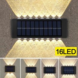 Decorations 4/6/12/16 LED Solar Light Waterproof Wall Lamp Outdoor Up And Down Luminous Lighting for Garden Street Landscape Balcony Decor