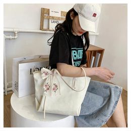 Shoulder Bags Women's 2024 Trendy Ladies Tote Large-capacity Canvas Student Handbags