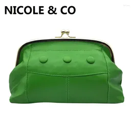 Bag NICOLE & CO Summer Shoulder Card Holder Wallets Women Phone Real Sheepskin Fashion Change Purse Genuine Leather