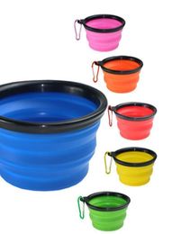 Pet Dog Bowls Sile Puppy Collapsible Bowl Pet Feeding Bowls With Climbing Buckle Outdoor Travel Portable Dog Food3073567