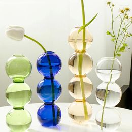 Vases Flower Vase For Office Decor Table Nordic Glass Hydroponics Plants Home Modern Ornaments