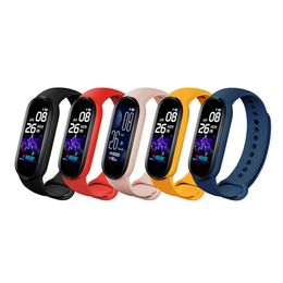 Bluetooth Exercise Heart Rate, Blood Oxygen and Blood Pressure Monitor, Sleep Health Monitoring Reminder, M6 Adjustable Waterproof M5 Smart Bracelet