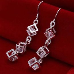 Dangle Chandelier JewelryTop store cute 925 Sterling Silver Earrings fashion wedding party baeautiful women crystal Jewellery factory price H240504