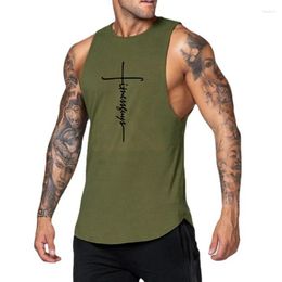 Men's Tank Tops Selling Gym Running Sport Cotton Breathable Bodybuilding Sleeveless T-shirt Workout Fitness Muscle Singlets