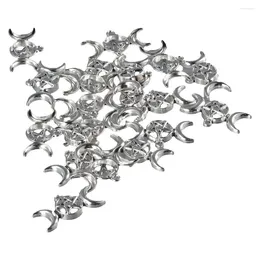 Decorative Figurines 80 Pieces Moon Goddess Pendant Charms Antique Silver 29 15mm Triple Charm Alloy Pentagram