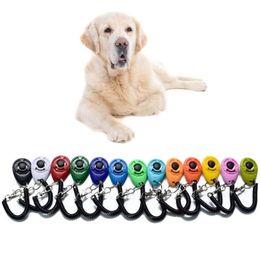 14 Colours Pet Bark Clicker Deterrents Trainer Pet Dog Puppy Training Adjustable Sound Wrist Key Chain Universal Dog Training Click1317937