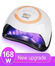 168w UV Gel Nail Lamp Lampara UV Lamp Gel Light 42leds Nail Dryer For All Gels With Smart Sensor and Timer Manicure Ongle Tools3046721197