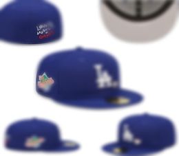 2023 Men039s Fashion Hip Hop Classic Royal Blue Colour Flat Peak Full Size Closed Caps Baseball Sports All Team Fitted Hats In S7686313