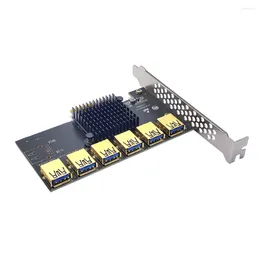 Computer Cables PCI-E To Adapter 1 Turn 6 PCI-Express Slot 1X 16X USB 3.0 Mining Special Riser Card Converter For BTC