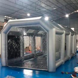 Durable Oxford Inflatable Spray Paint Booth For Car Rectangle Garage Tent Tinting With Filters And Blower For Maintenance Sto