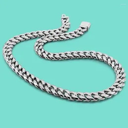 Chains 12MM Cuban Chain 925 Sterling Silver Necklace Hip Hop For Men On The Neck Fashion Jewellery Accessories Choker Valentine's Day